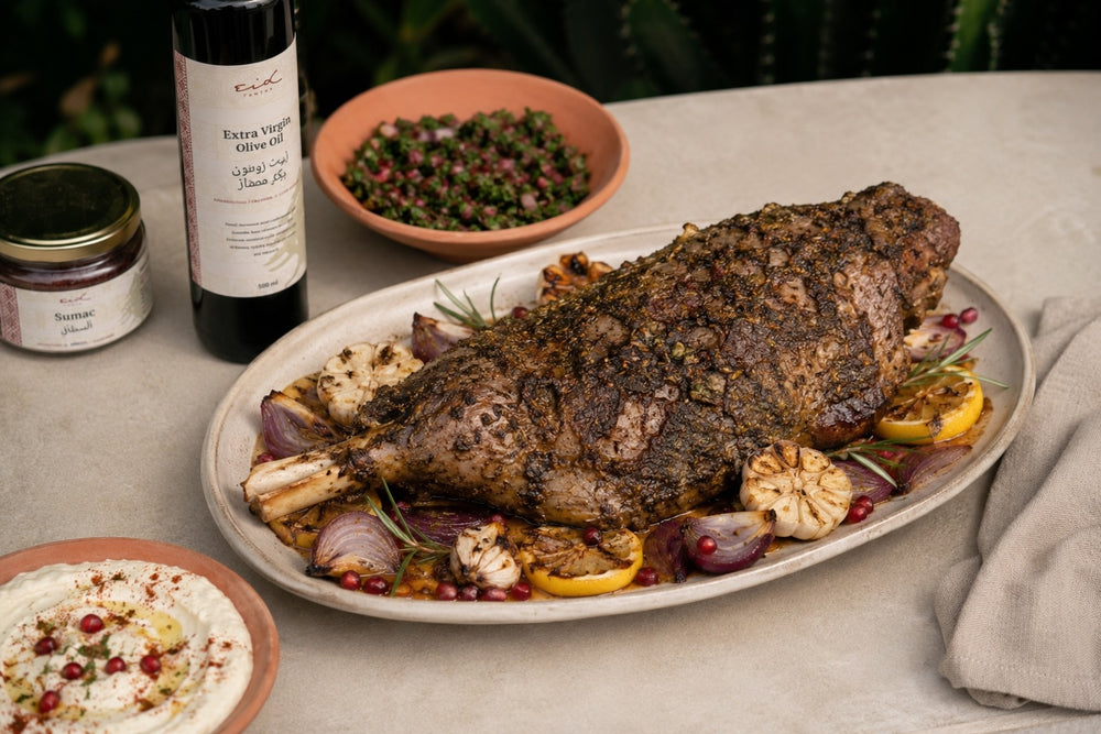 Za’atar Crusted Roast Lamb with Garlic Toum